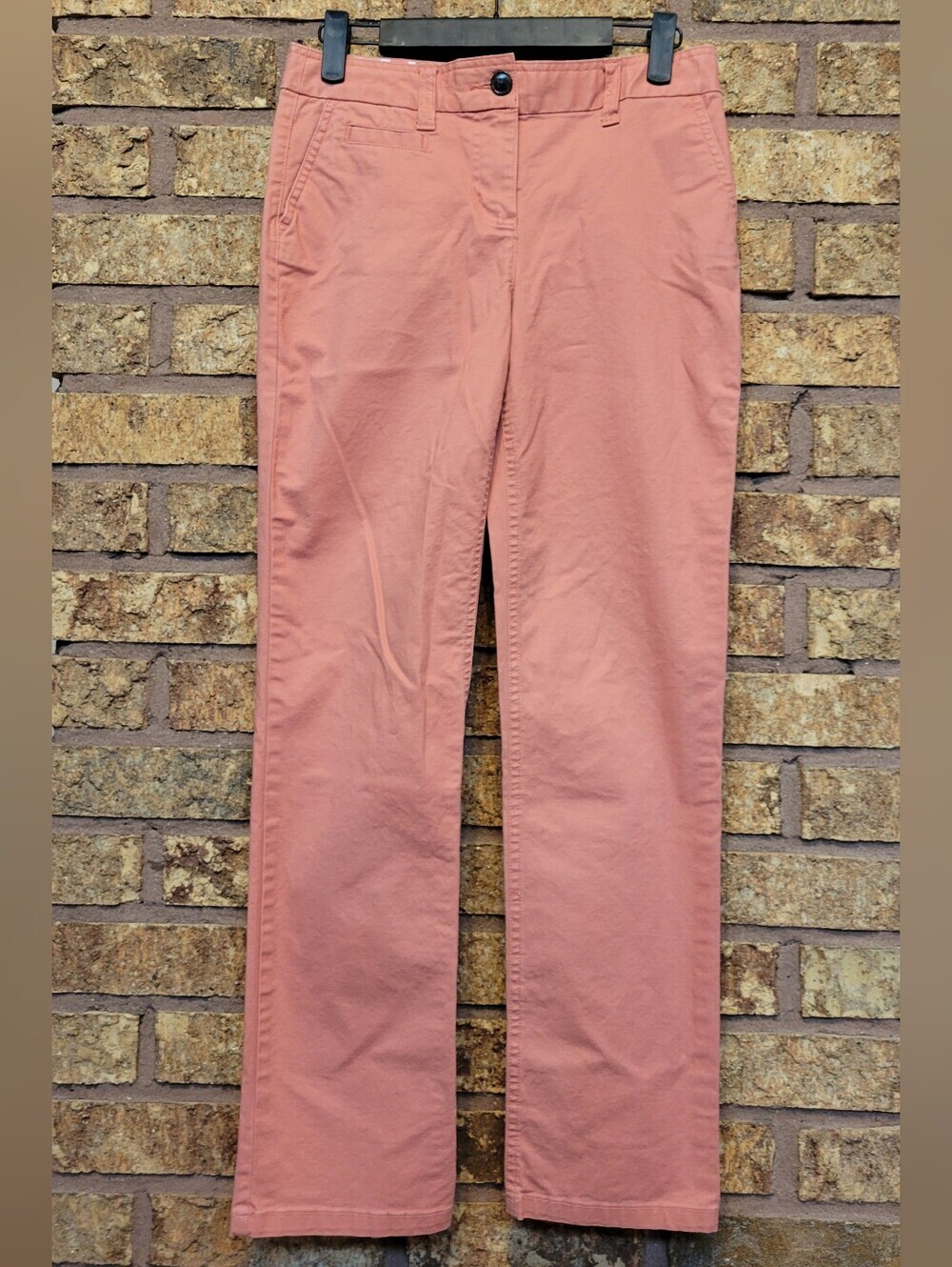 Boden Straight-Leg Chino Pants Salmon Size 2 Petite Cotton Stretch